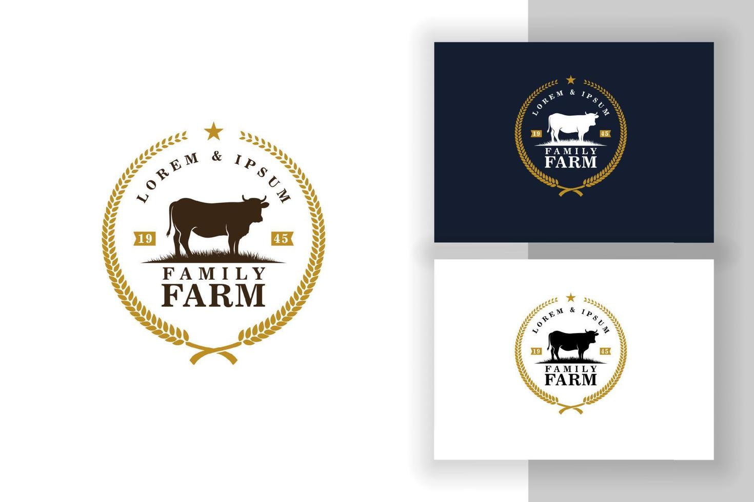 black angus logo design template. cow farm vector illustration.