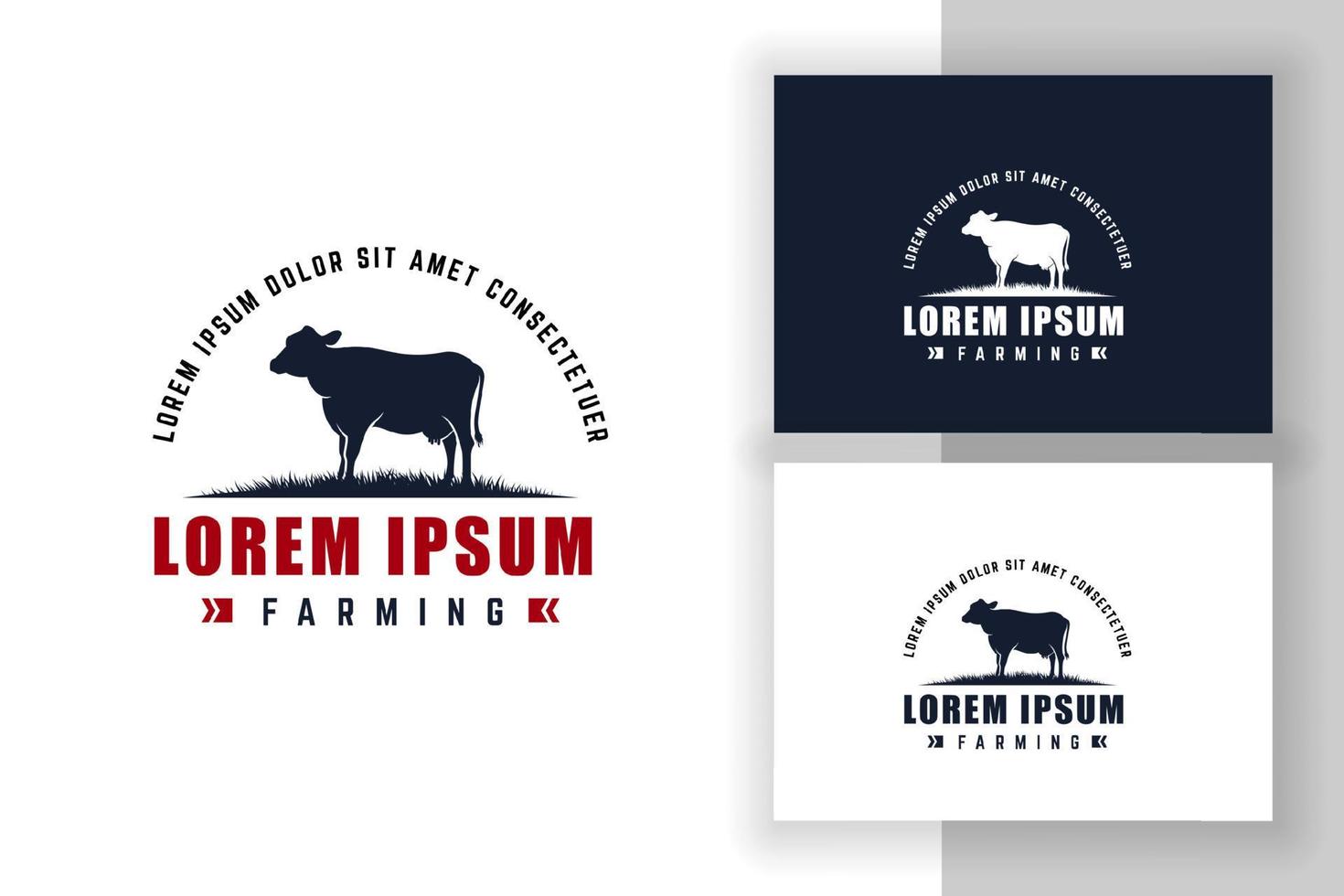 black angus logo design template. cow farm vector illustration.