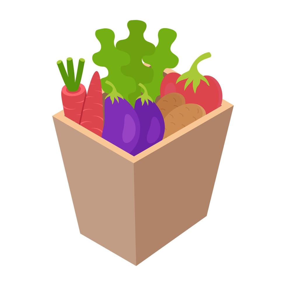 conceptos de cubo de verduras vector