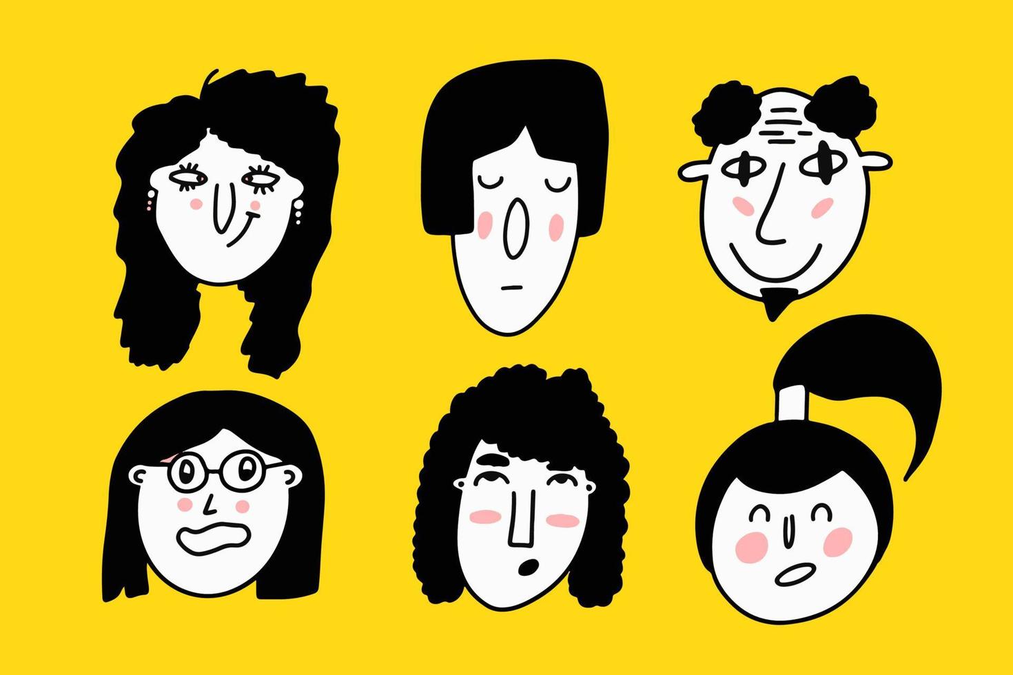 People illustration start-up persona different ethnicity. Vector illustration