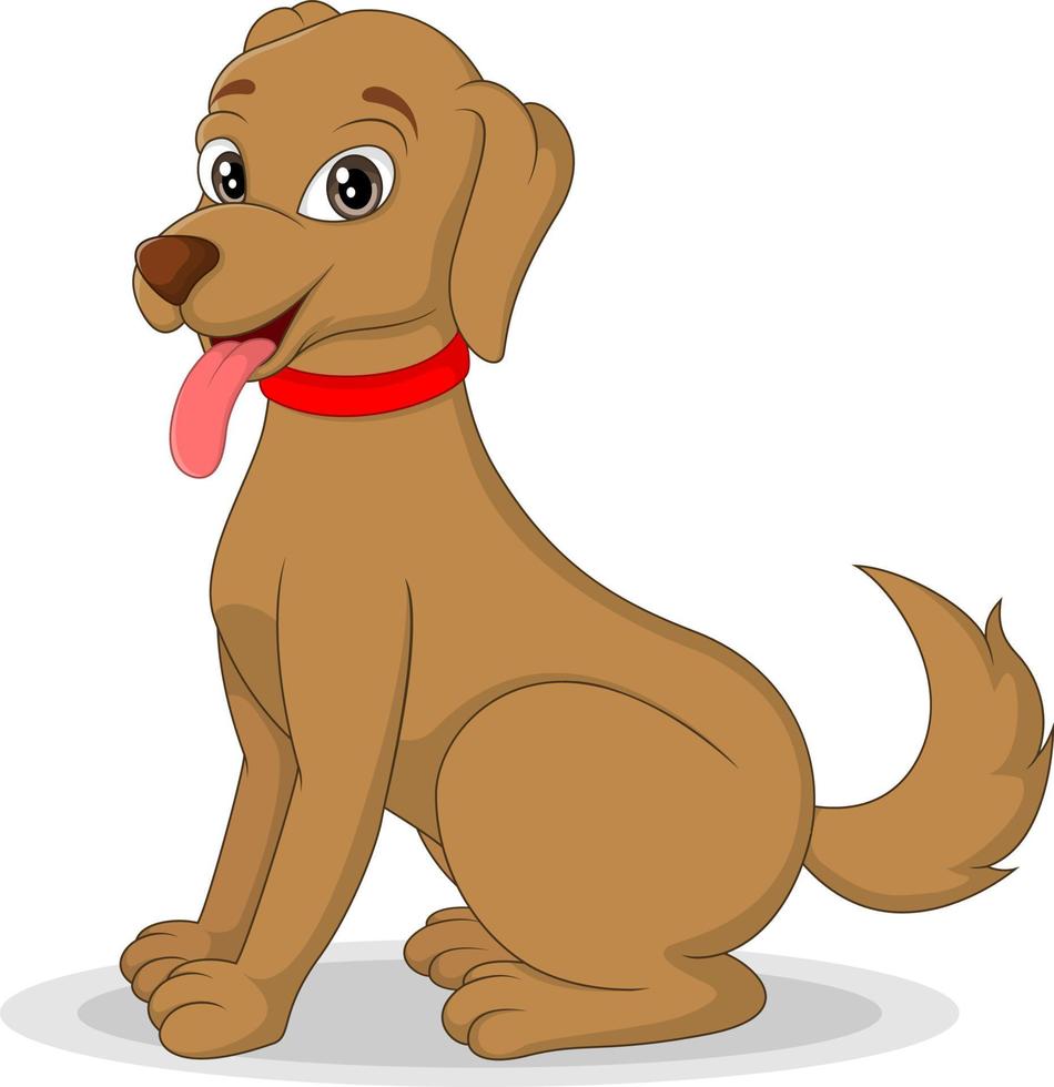 Cartoon happy dog on white background vector