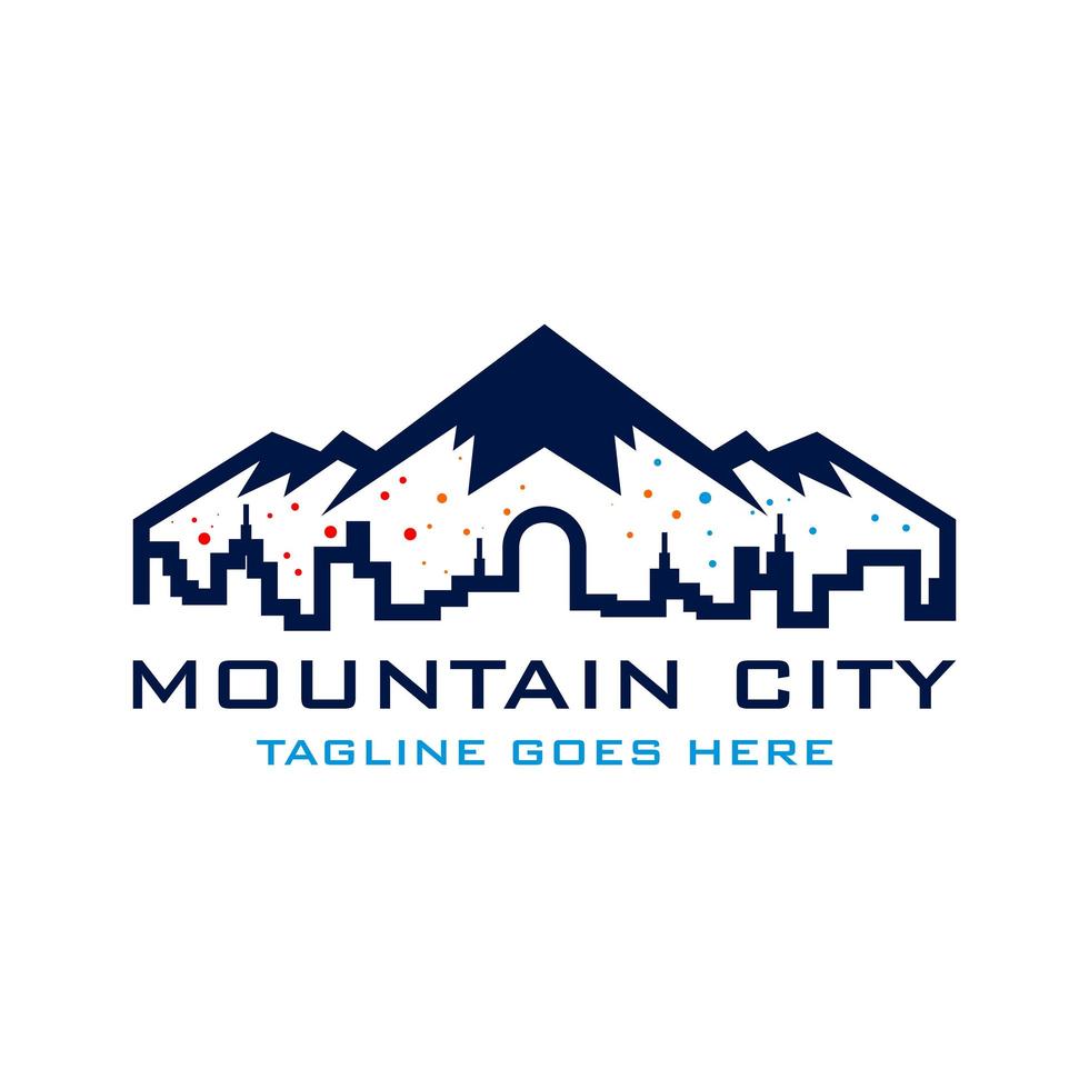 plantilla de logotipo de ciudad de montaña vector