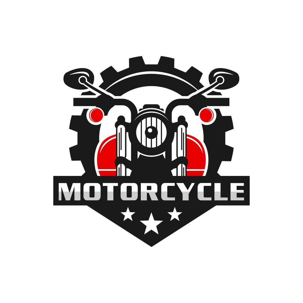 Diseño de logotipo de emblema de motocicleta retro o vintage vector