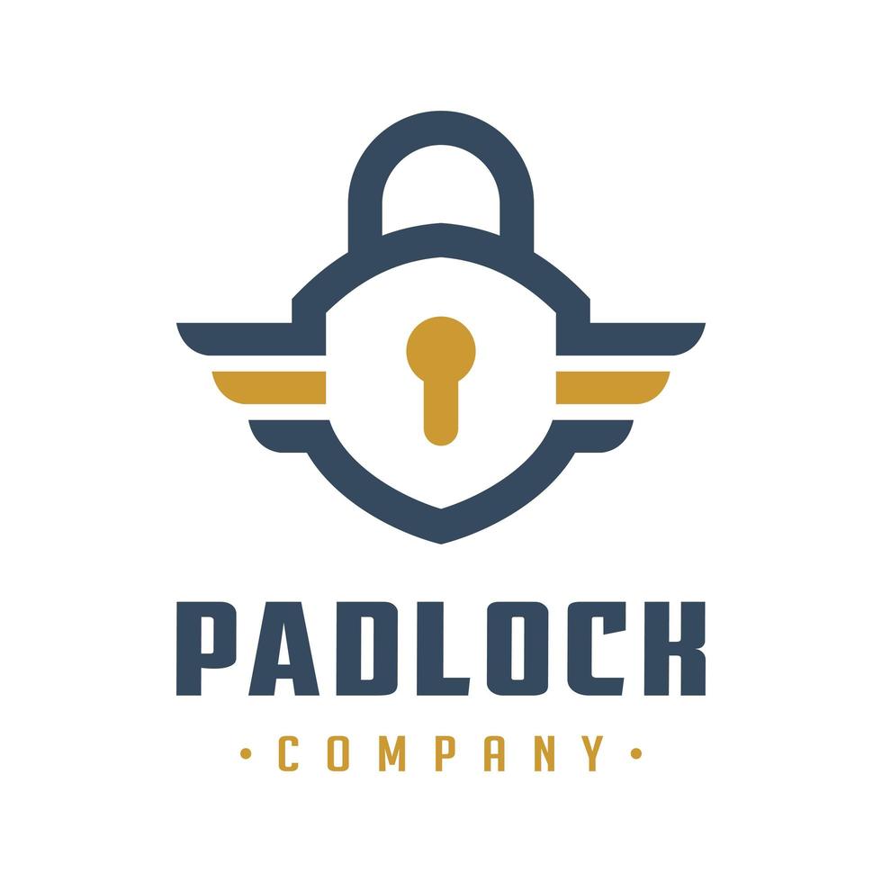 internet safety padlock logo design vector