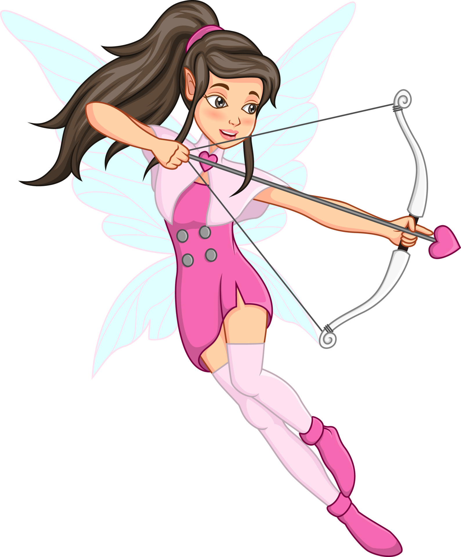 Cartoon little angel girl with bow and love arrow 4993834 Vector Art at  Vecteezy