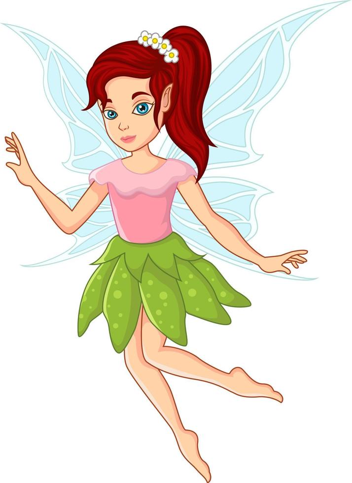 Cartoon funny little fairy flying vector