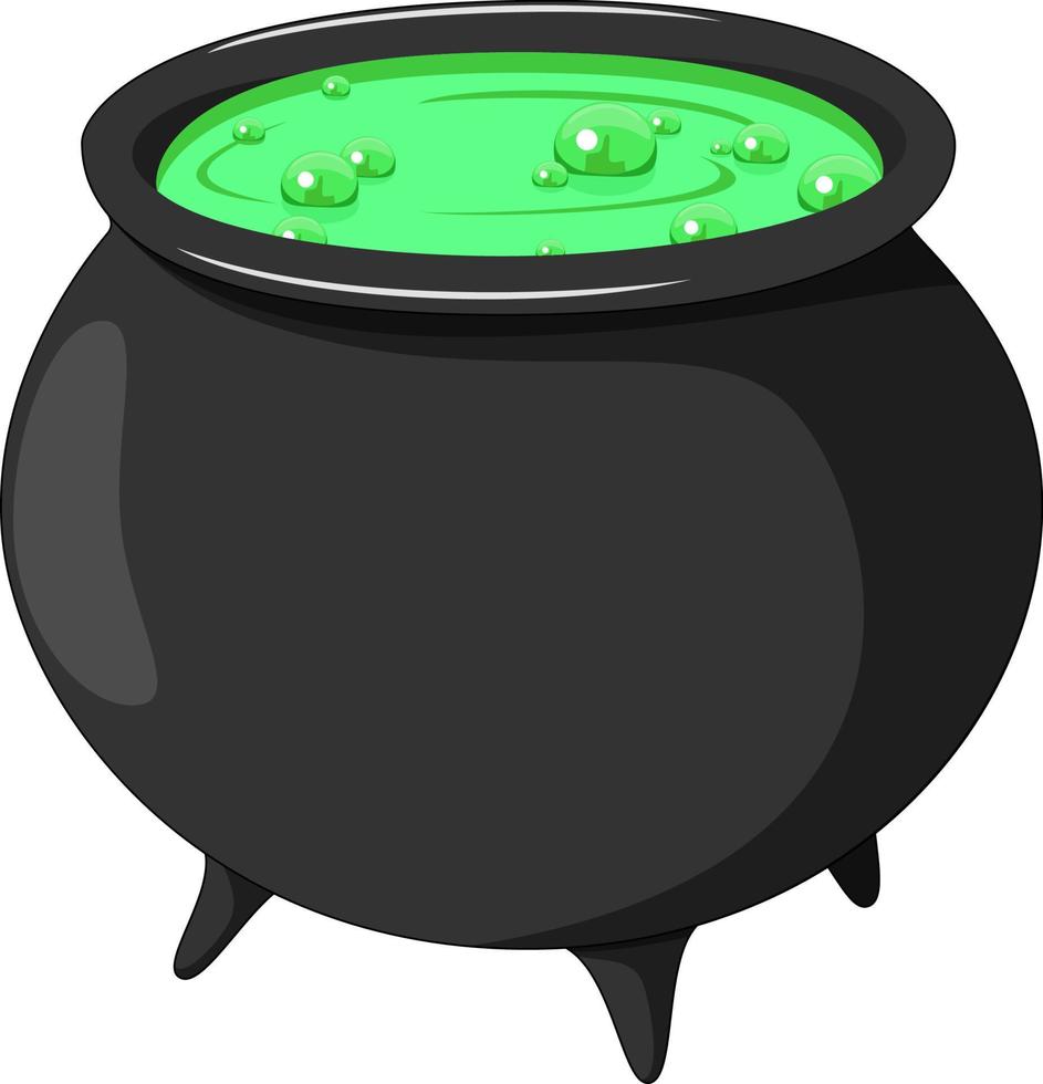 Cartoon witch cauldron isolated on white background vector