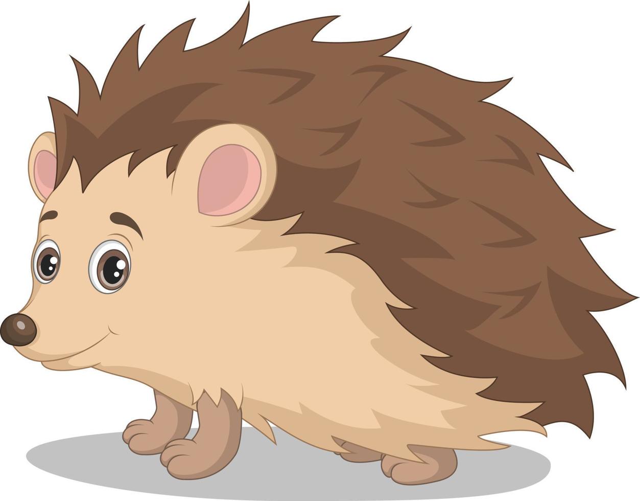 Cute baby hedgehog cartoon on white background vector