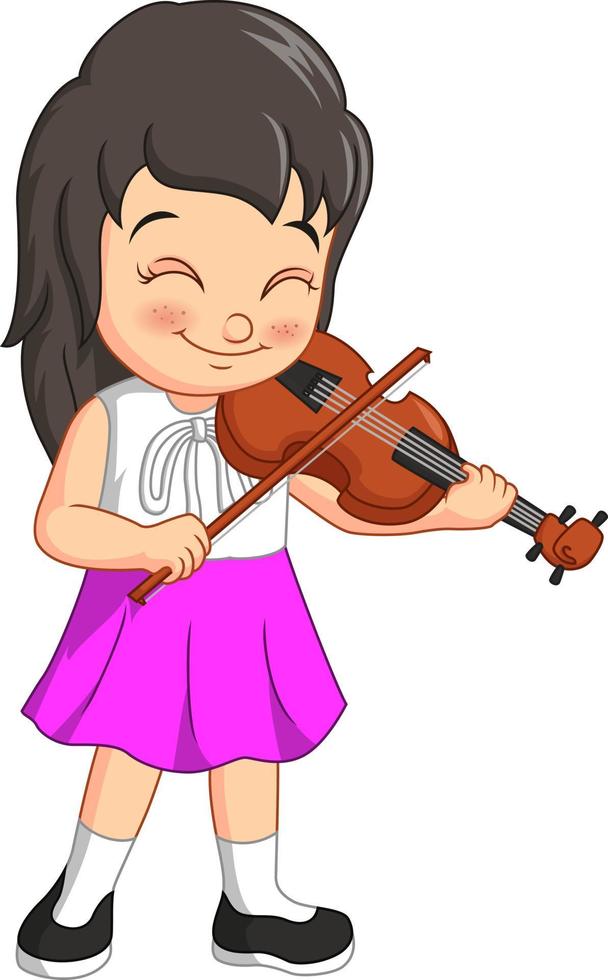 Cute little girl playing violin vector