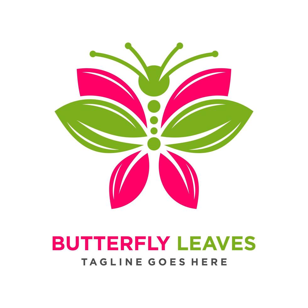 butterfly leaf logo vector