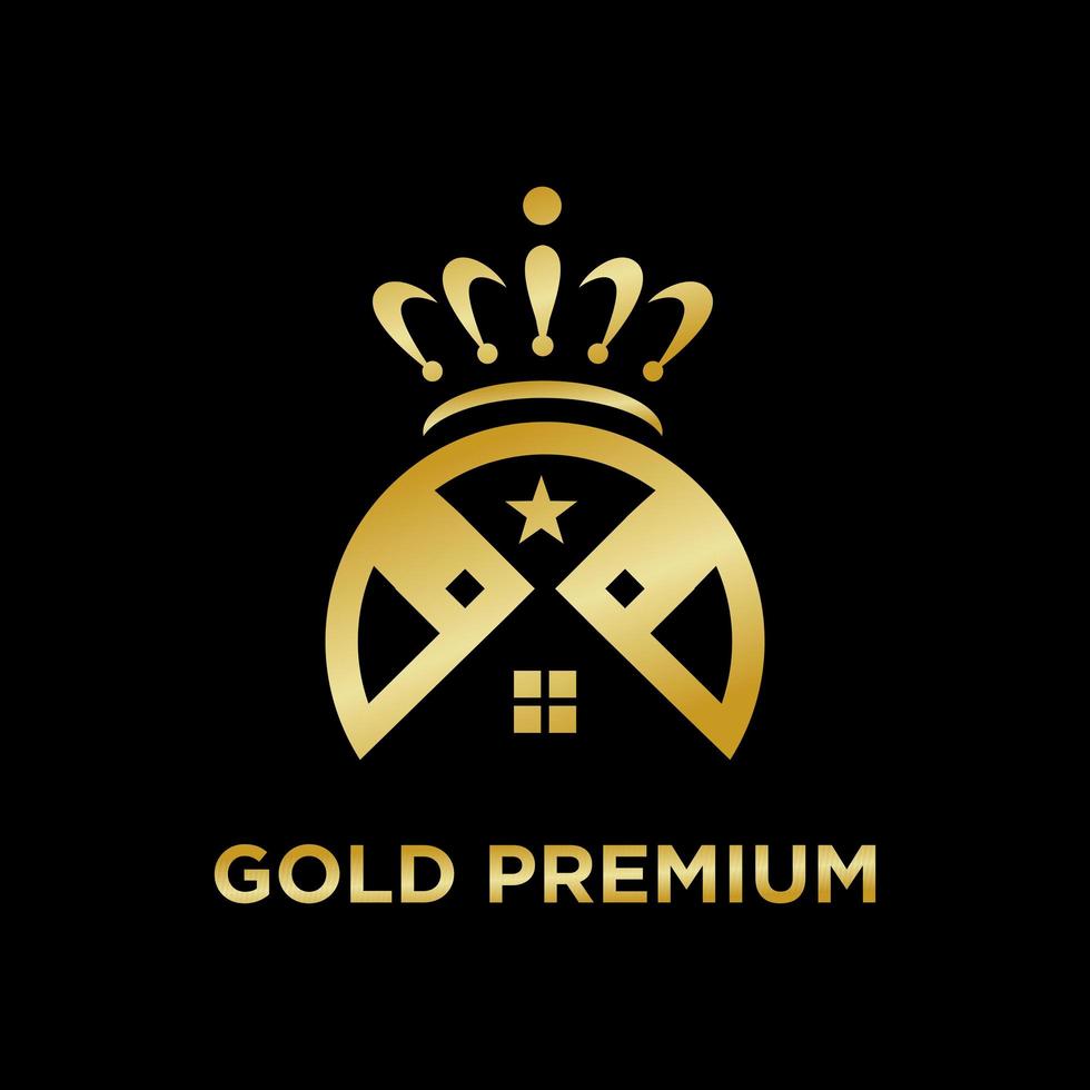 logo de casa premium dorado vector