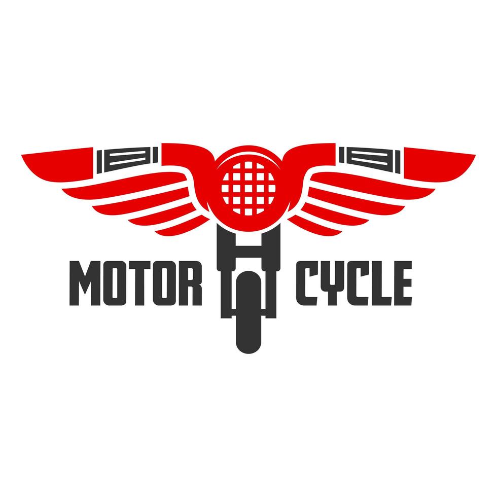 logotipo de motocicleta y ala vector