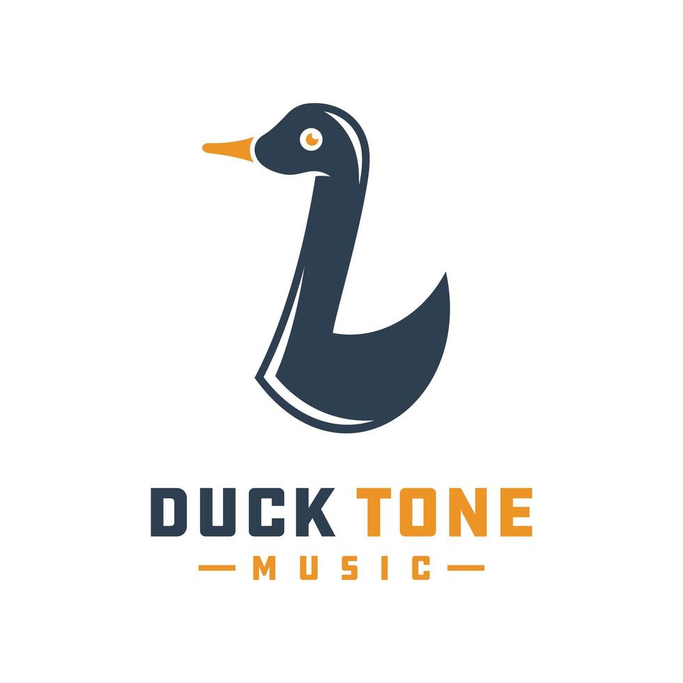 logotipo de tono de música de pato vector