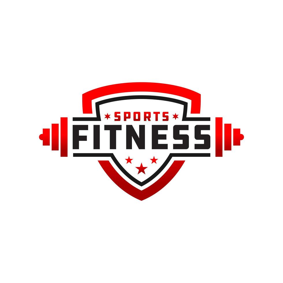 Fitness badge sport logo vector