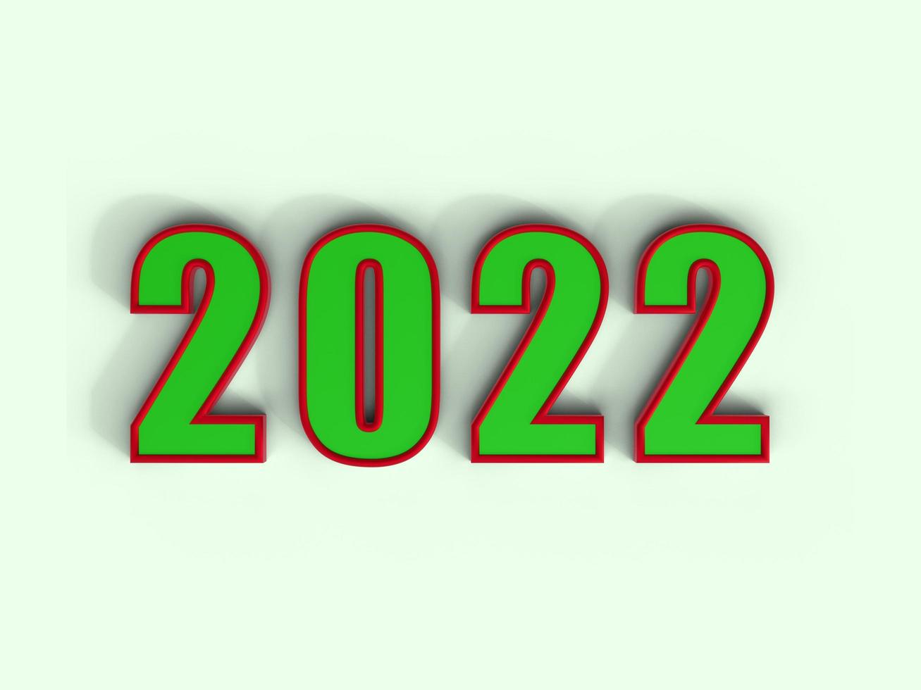 Happy New Year 2022. 3D Rendered Image photo