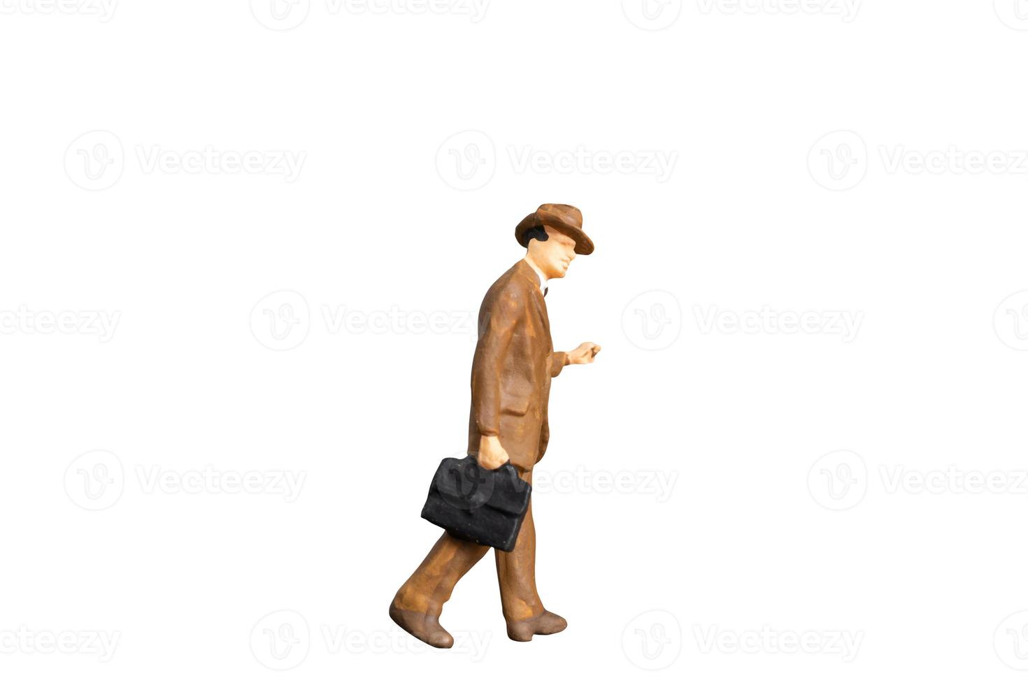 Businessman standing isolated on white background with clipping path photo