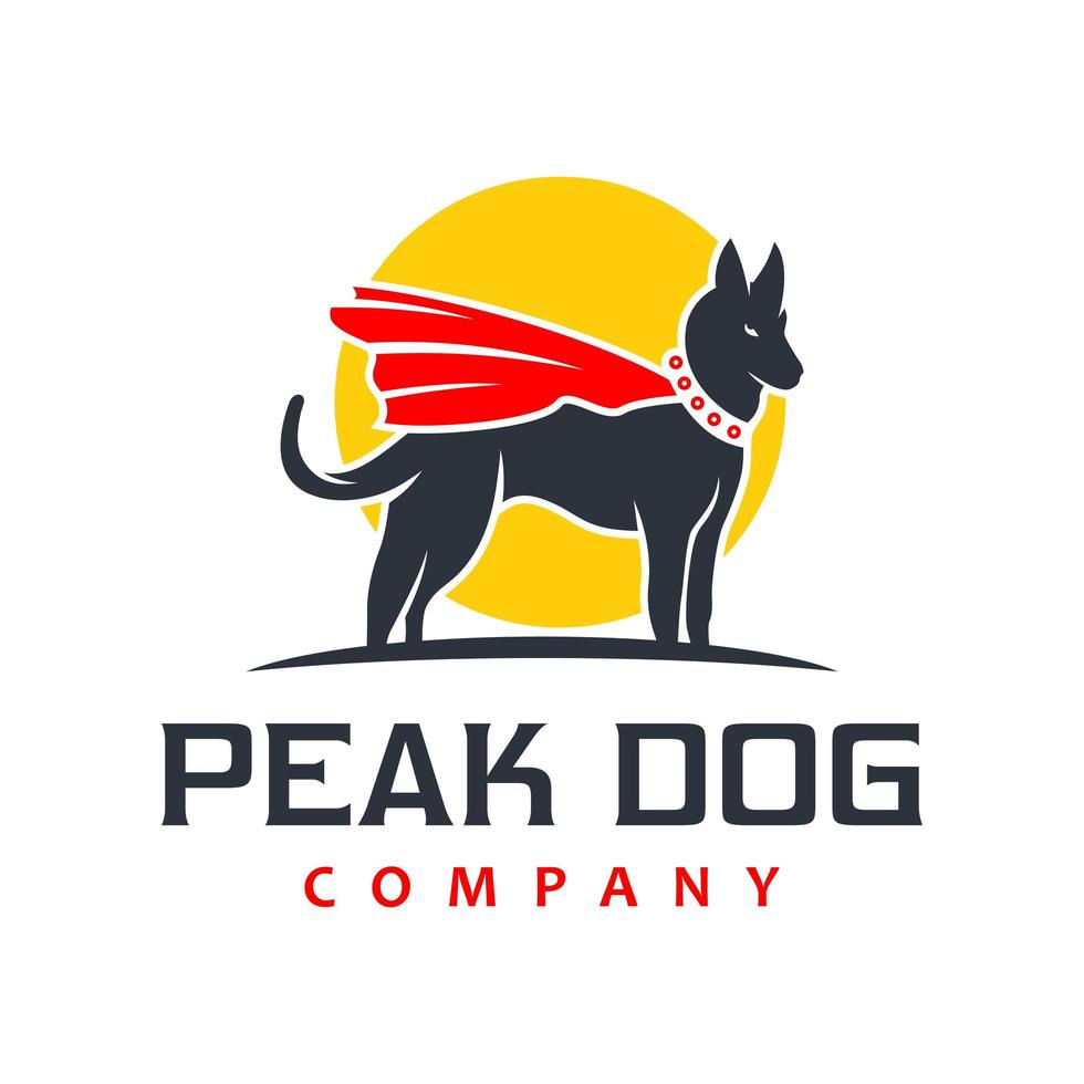 diseño de logotipo animal perro superhéroe vector