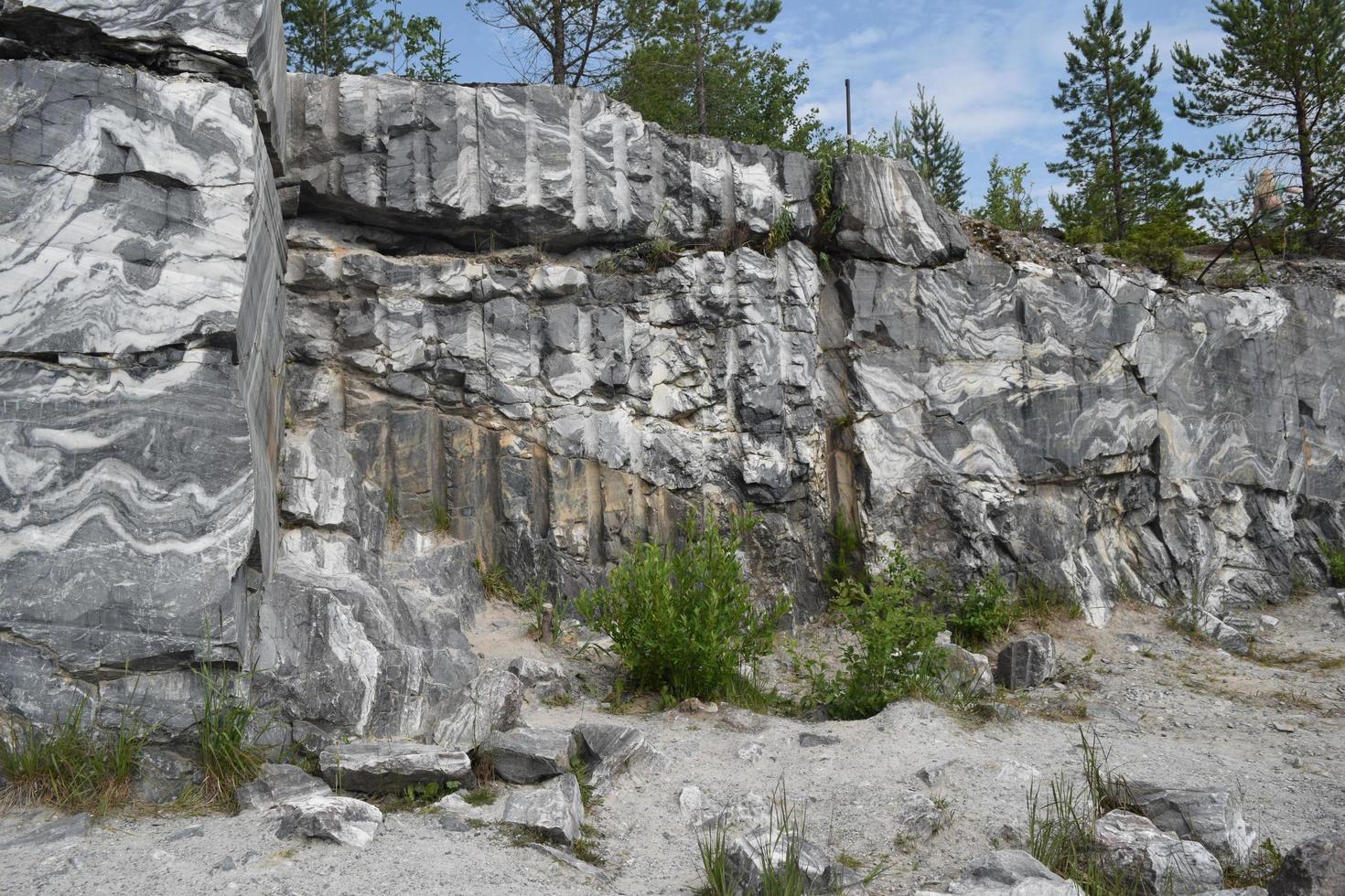 deposits of natural marble in the forest photo