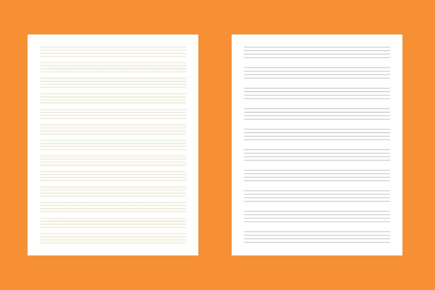 music lined page interior journal design vector
