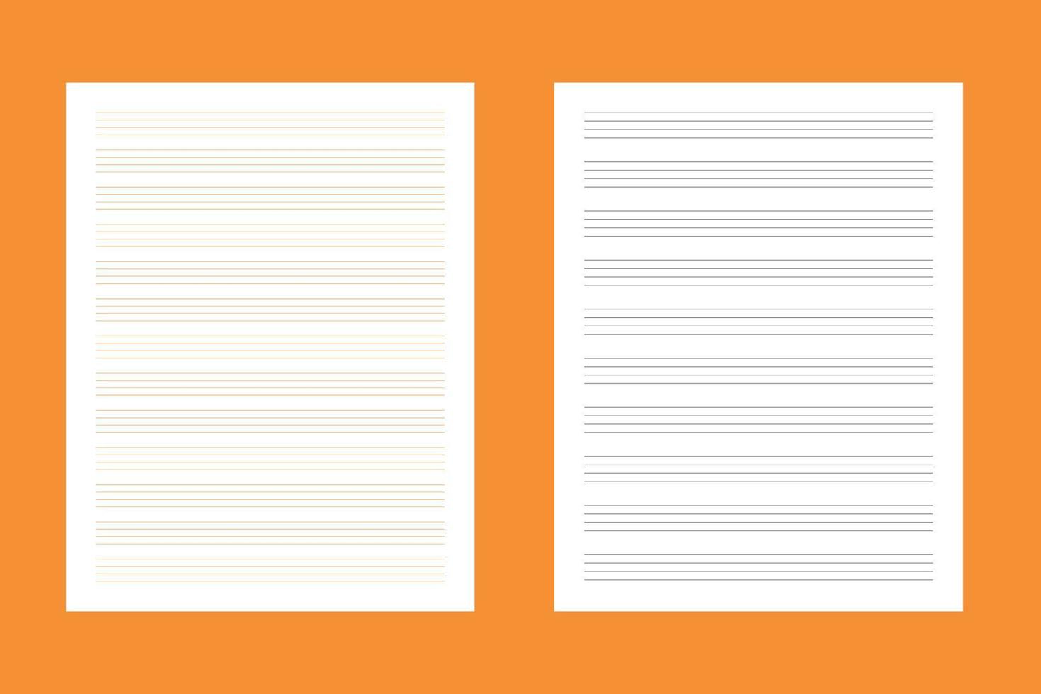 music lined page interior journal design vector