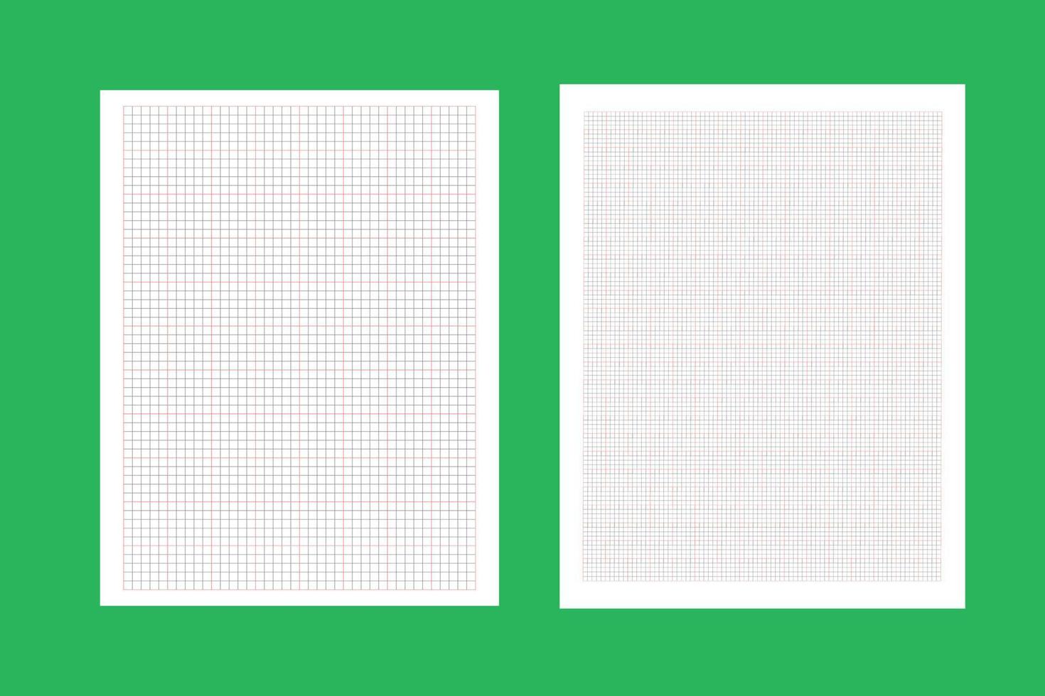Graph and grid paper page interior design template vector