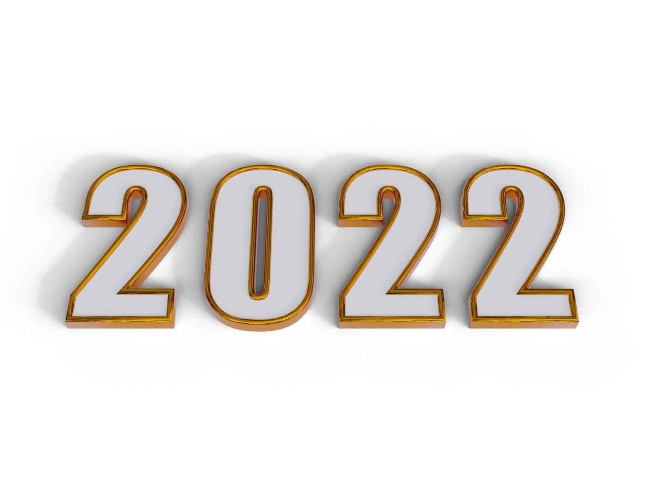 Happy New Year 2022. 3D Rendered Image photo