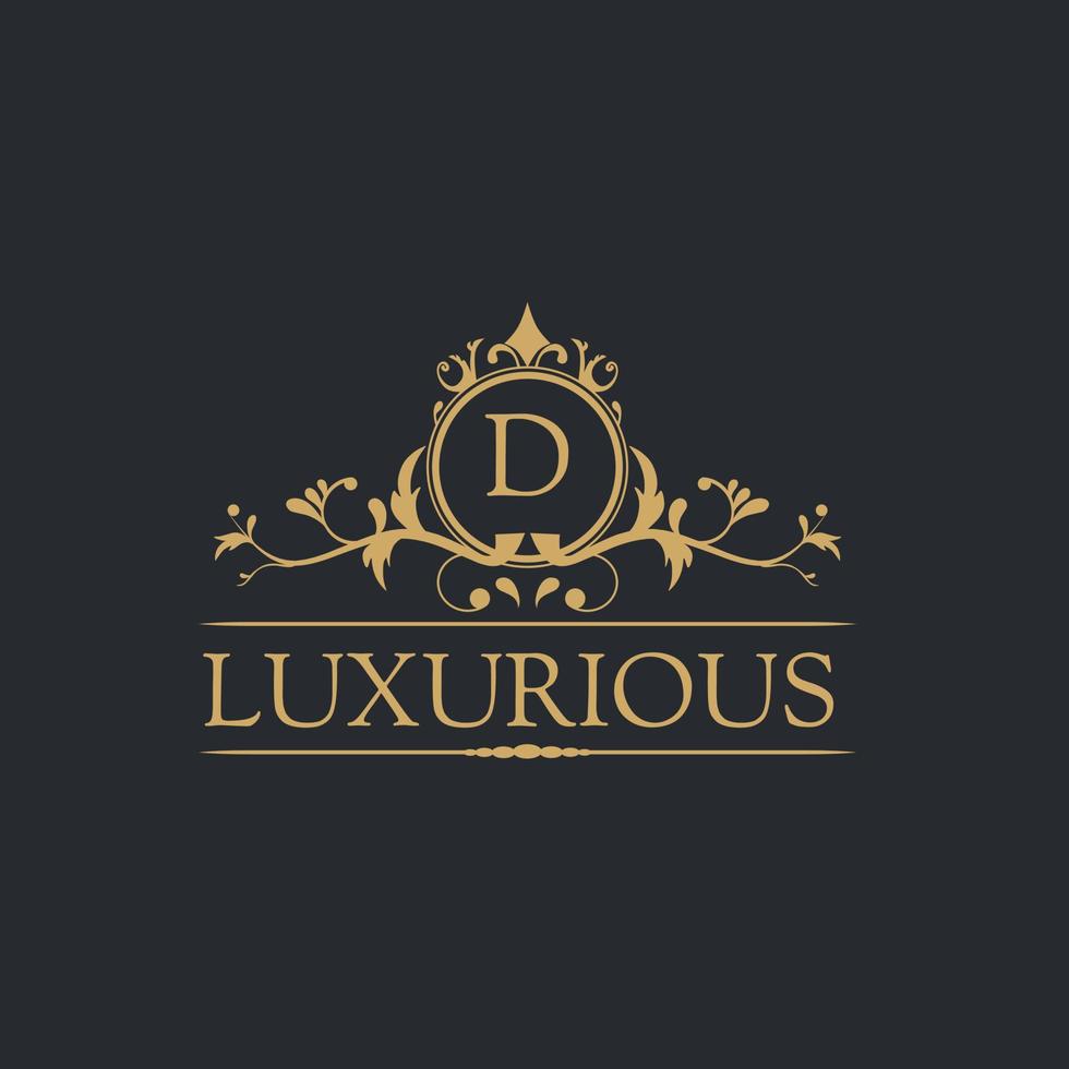 Plantilla de logotipo de lujo en vector para restaurante, realeza, boutique, cafetería, hotel, heráldica, joyería, moda y otras ilustraciones vectoriales