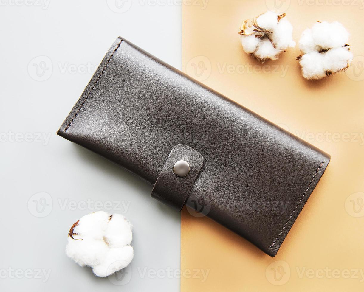 Brown leather wallet photo