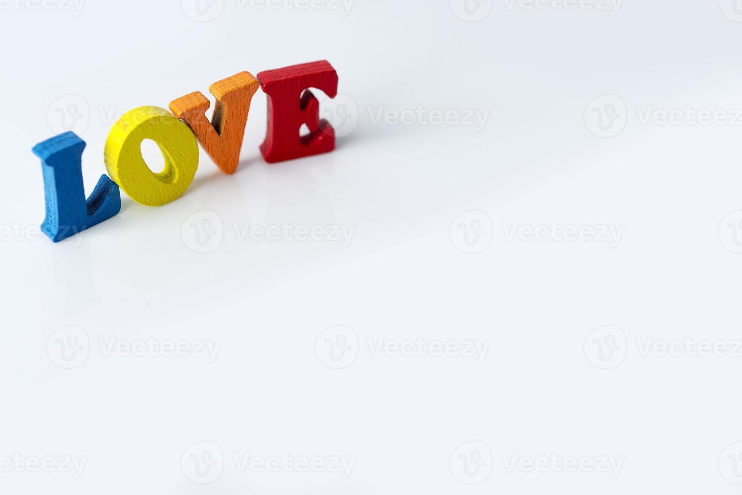 The word love on the white background. photo