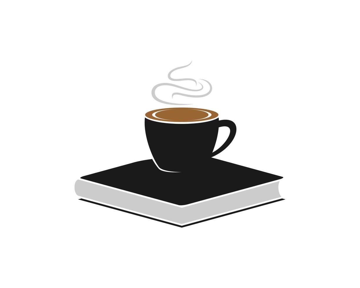 Simple book with hot coffee cup vector