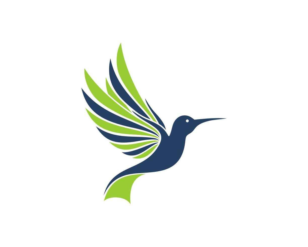 Hummingbird with green and blue wings vector