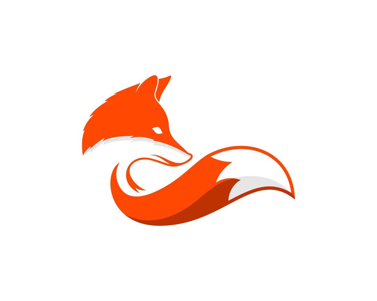 Luxury fox with orange and white colors vector