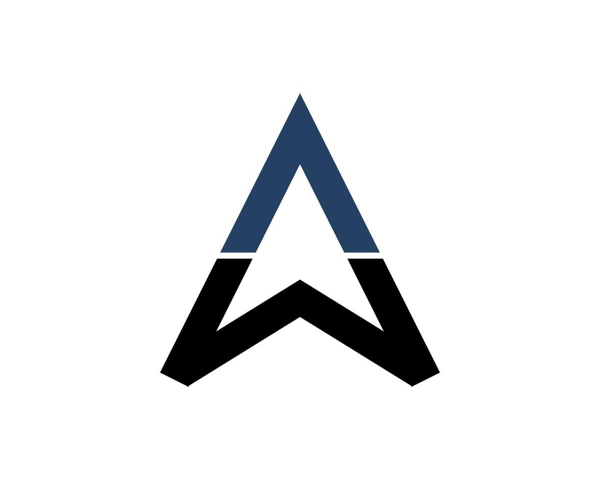 Abstract triangle shape with A W letter initial vector