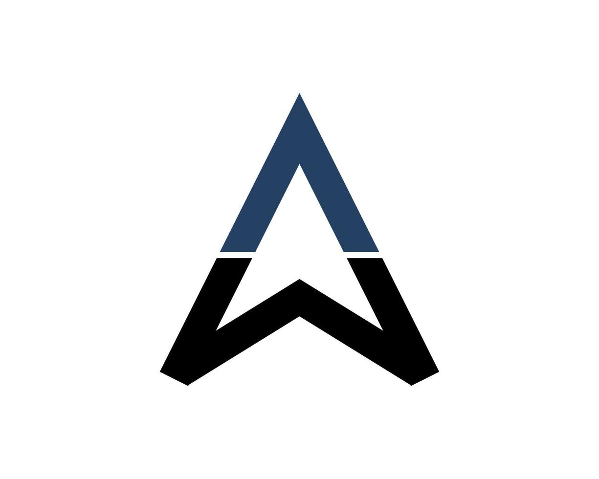 Abstract triangle shape with A W letter initial vector