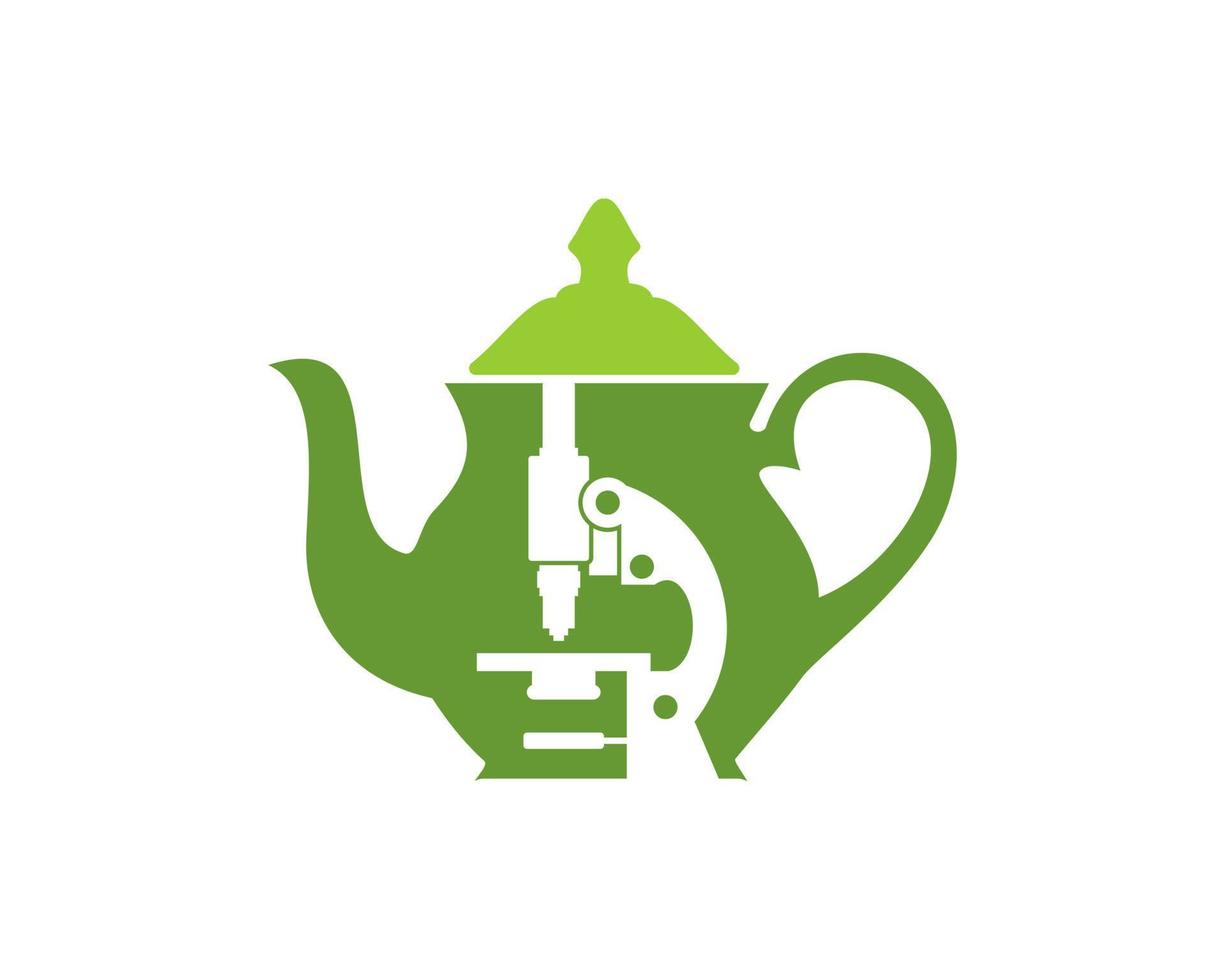 Teapot with microscope inside vector