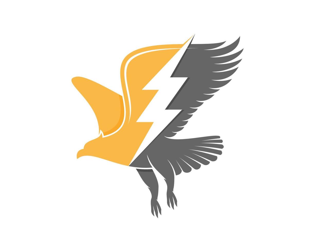 Energía de águila con símbolo eléctrico en el interior vector
