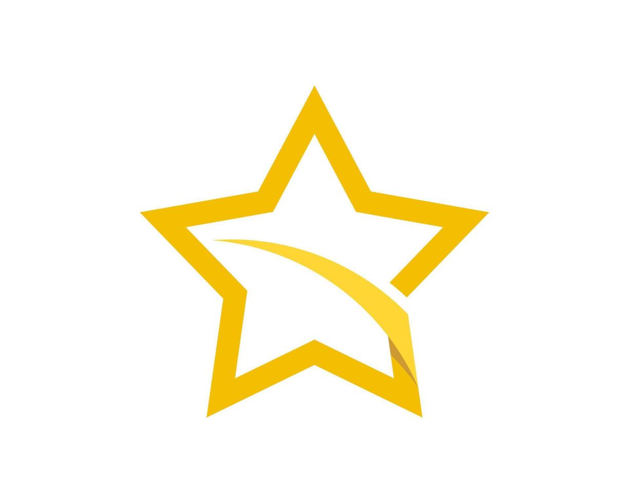 Simple star with swoosh in yellow colors vector