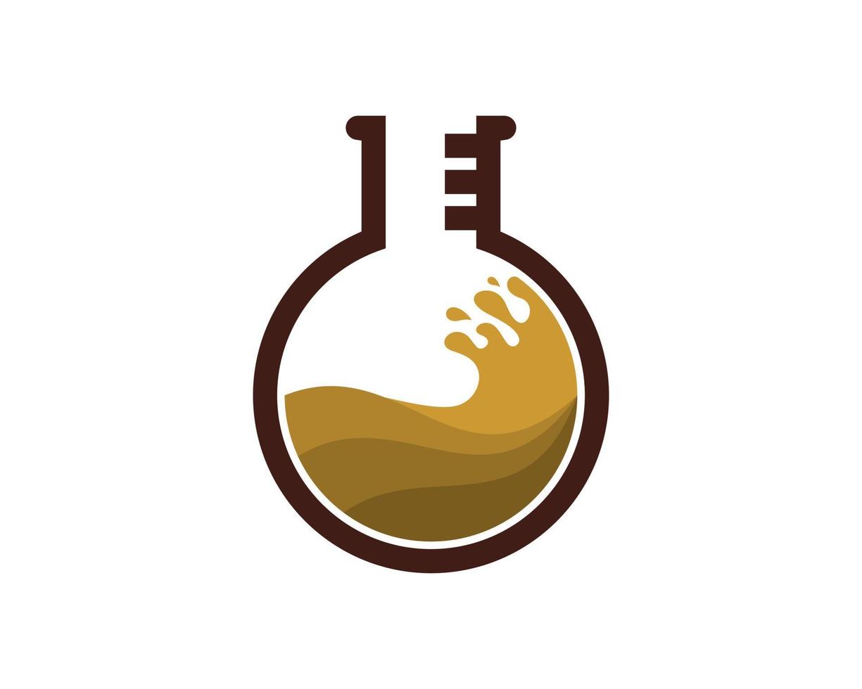 Coffee inside the laboratory test tube vector