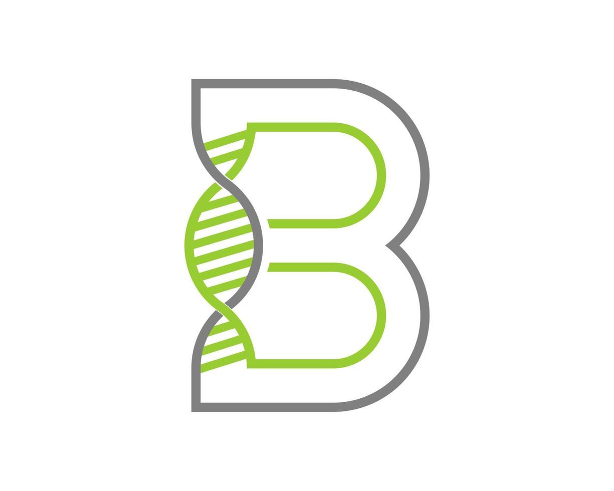 Combination B Letter with DNA helix vector