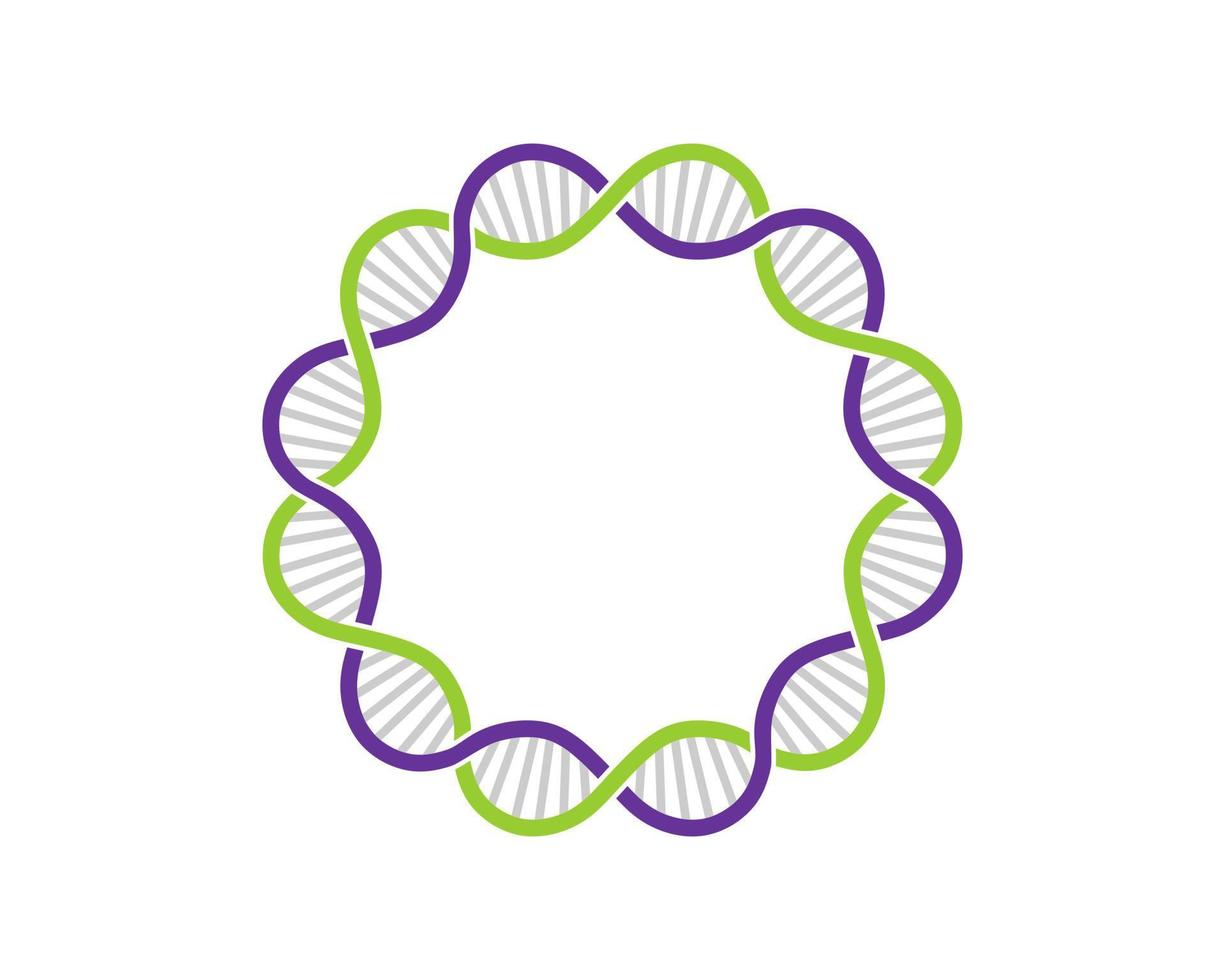 ADN circular con logo de ciencia. vector