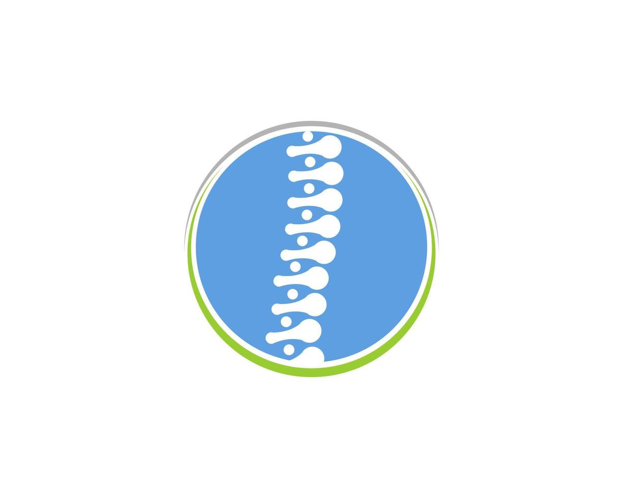 columna vertebral en el logotipo de forma de círculo vector