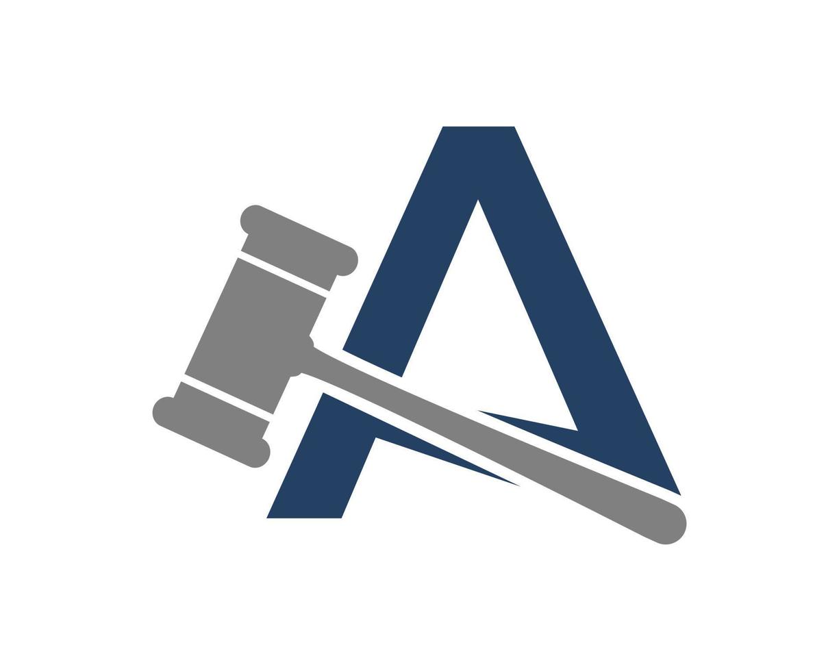 Hammer law firm with A letter vector