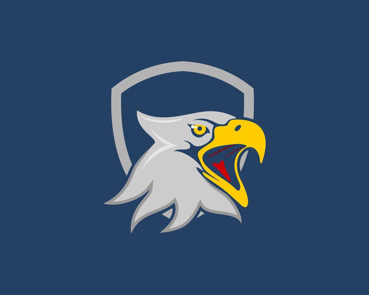 Shield with roaring patriotic eagle inside vector