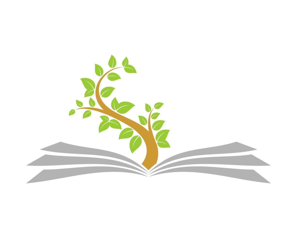Nature education book planting tree vector