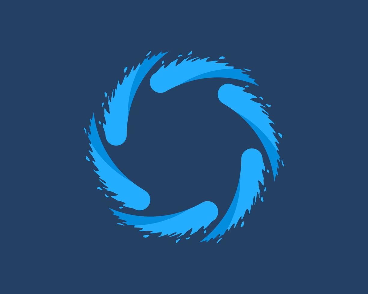 Abstract circular splash water with blue color vector