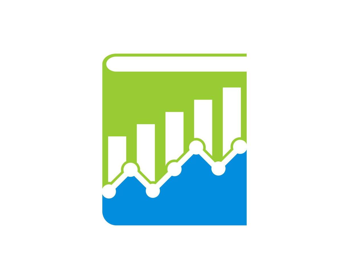 Gráfico de crecimiento en el libro de finanzas. vector