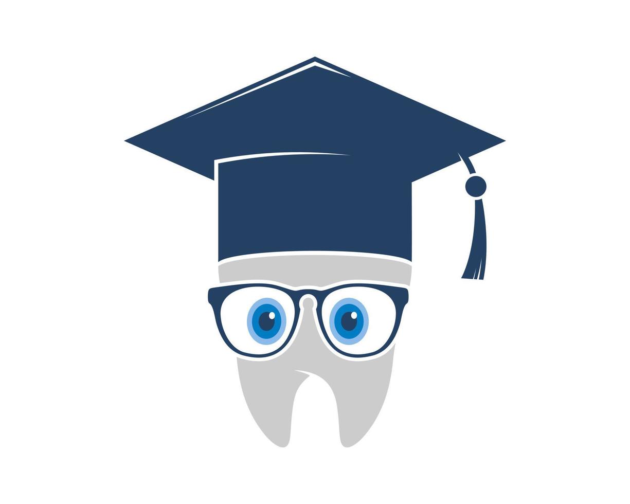 Mr. Teeth graduation with blue eyeglasses vector