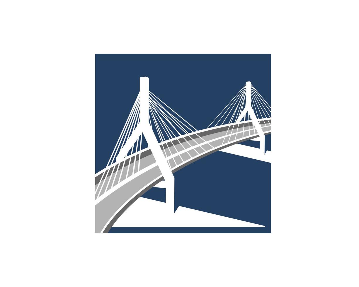 Rectangle shape with modern bridge inside vector