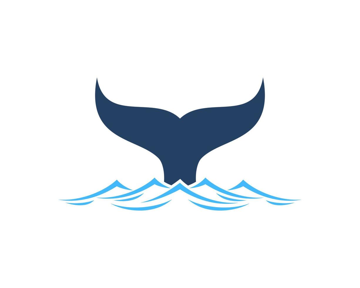 Whale tail in the beautiful beach wave vector