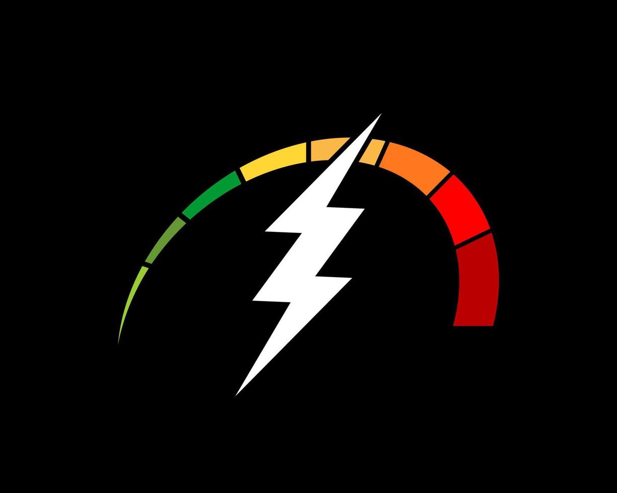 Electrical symbol in speedometer vector